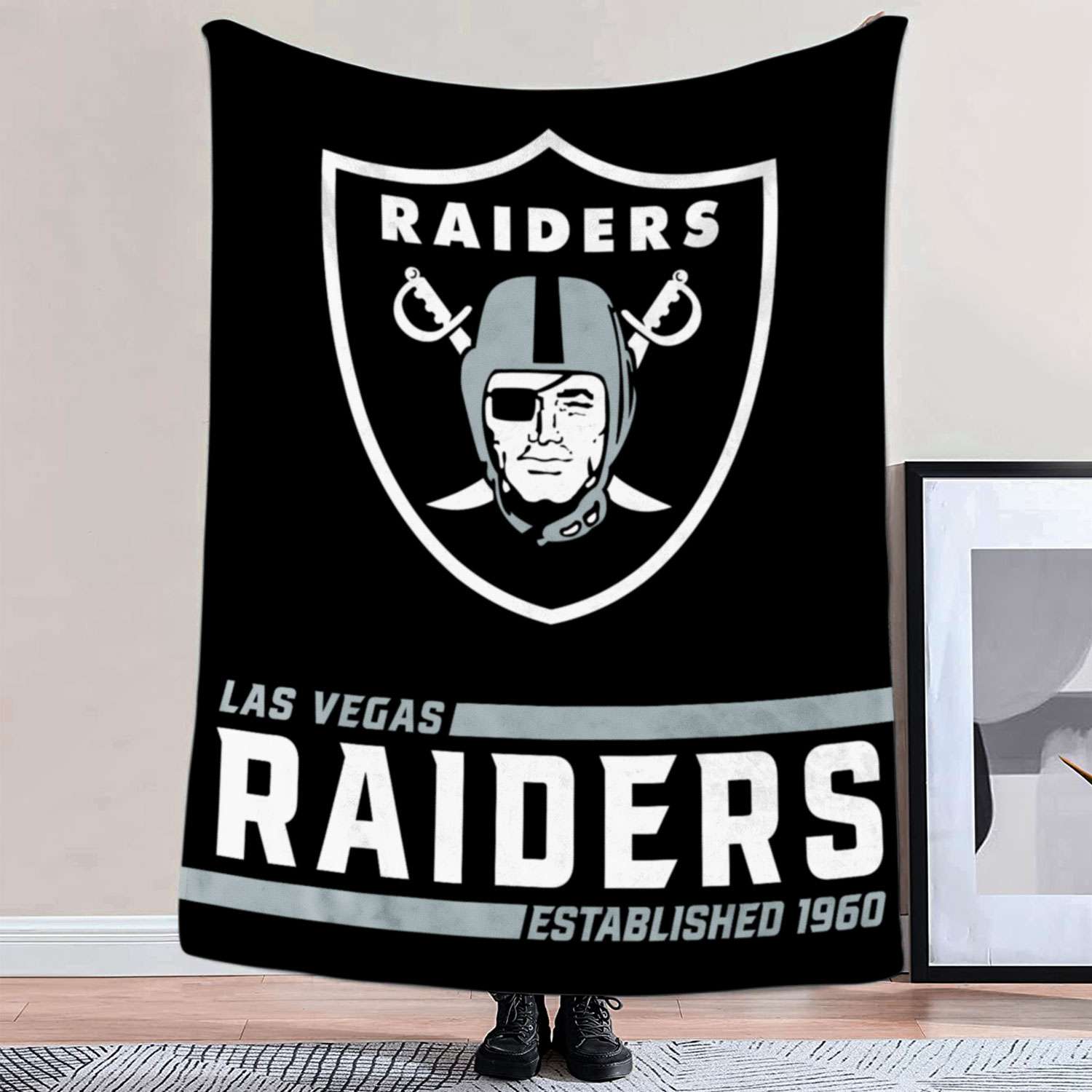Las Vegas Raiders Established Logo Blanket