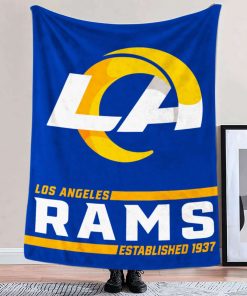 Mockup Blanket 2 BLK0219 Los Angeles Rams Established Logo Blanket