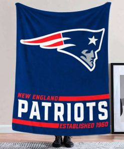 Mockup Blanket 2 BLK0222 New England Patriots Established Logo Blanket