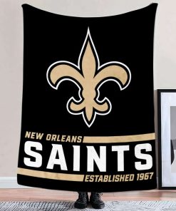 Mockup Blanket 2 BLK0223 New Orleans Saints Established Logo Blanket