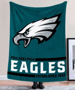 Mockup Blanket 2 BLK0226 Philadelphia Eagles Established Logo Blanket