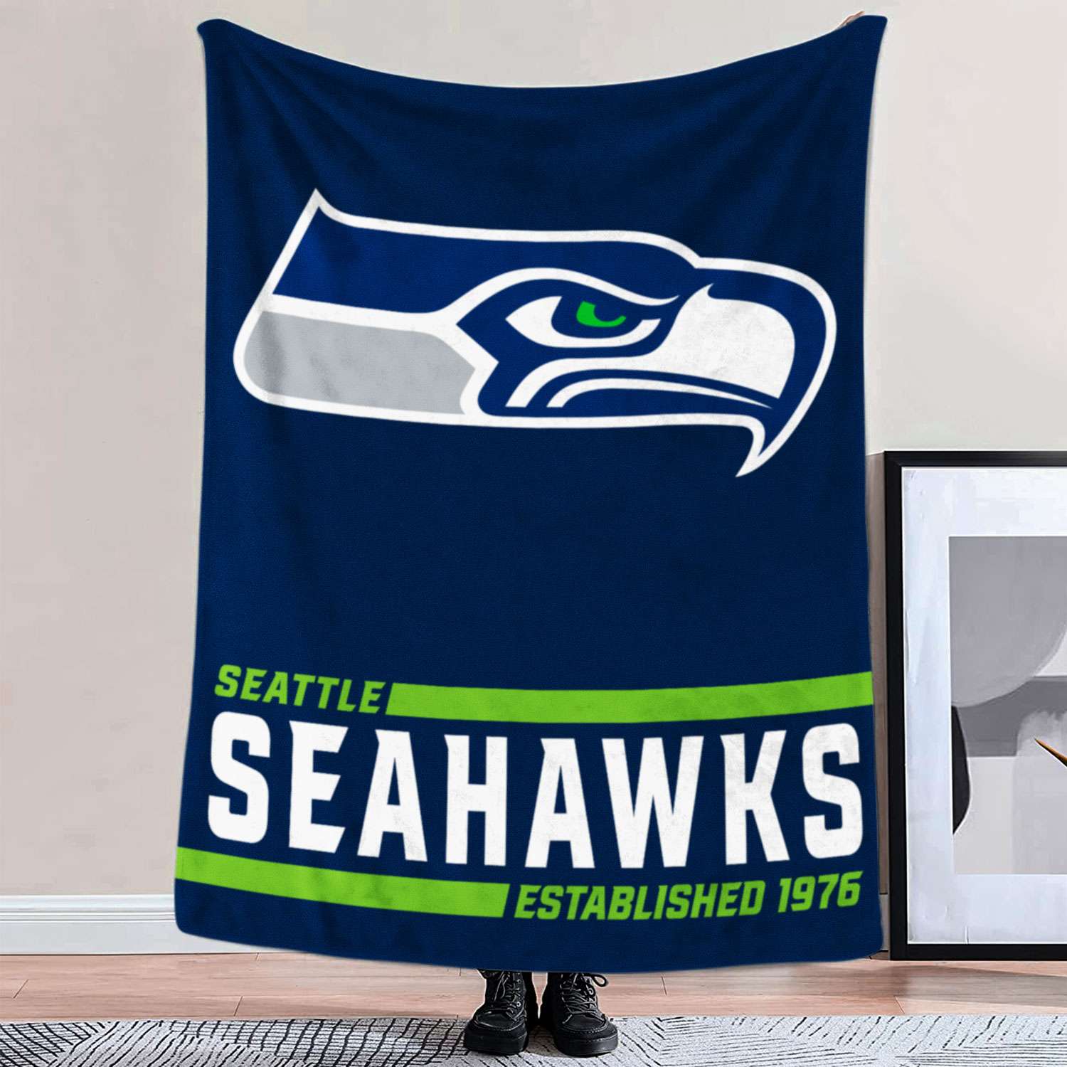 Seattle Seahawks Established Logo Blanket Seattle Seahawks Established Logo Blanket
