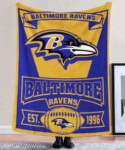 Mockup Blanket 2 BLK0303 Baltimore Ravens Vintage The Duke Est Blanket