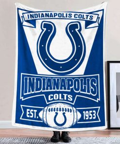 Nfl Team Logo Throw Indianapolis Colts Fleece Blanket - Inktee