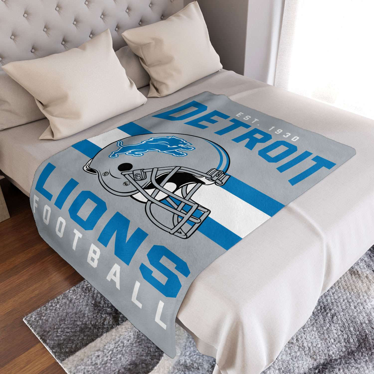 NFL Detroit Lions NFL Football Sherpa Fleece Blanket –