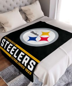 Mockup Blanket 3 BLK0227 Pittsburgh Steelers Established Logo Blanket
