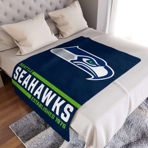 Mockup Blanket 3 BLK0229 Seattle Seahawks Established Logo Blanket