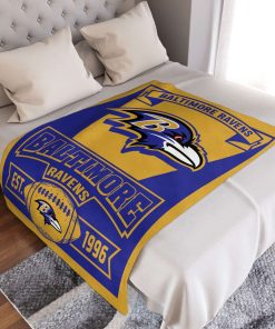 Mockup Blanket 3 BLK0303 Baltimore Ravens Vintage The Duke Est Blanket