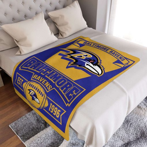 Mockup Blanket 3 BLK0303 Baltimore Ravens Vintage The Duke Est Blanket