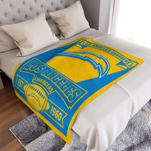 Mockup Blanket 3 BLK0318 Los Angeles Chargers Vintage The Duke Est Blanket