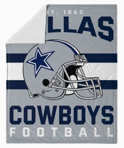 Custom Dallas Cowboys Helmet Basic Blue Blanket - Teexpace