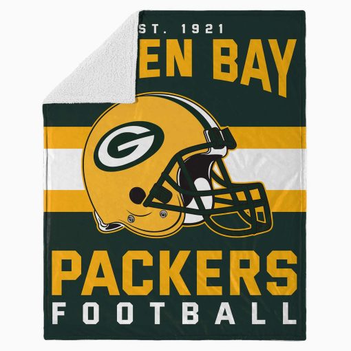 Mockup Blanket 4 BLK0112 Green Bay Packers NFL Football Team Helmet Blanket