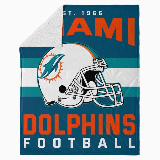 Mockup Blanket 4 BLK0120 Miami Dolphins NFL Football Team Helmet Blanket