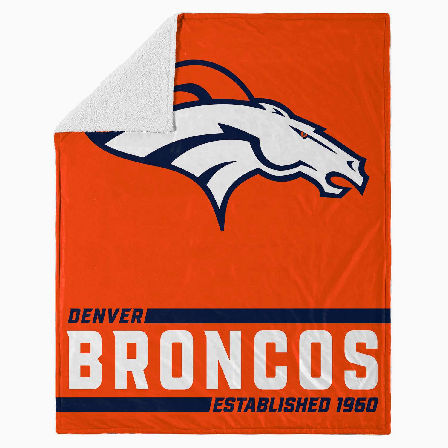 NFL Established Denver Broncos Personalized 60x80 Sherpa Blanket