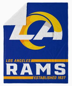 Mockup Blanket 4 BLK0219 Los Angeles Rams Established Logo Blanket