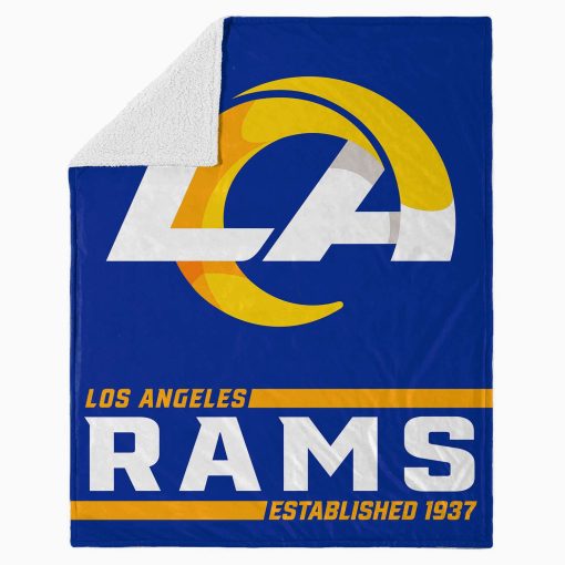 Mockup Blanket 4 BLK0219 Los Angeles Rams Established Logo Blanket
