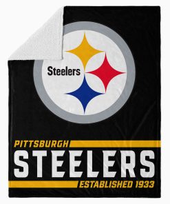 Mockup Blanket 4 BLK0227 Pittsburgh Steelers Established Logo Blanket