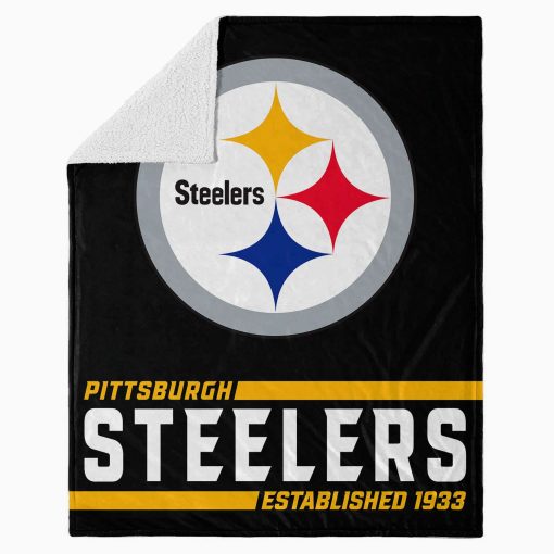 Mockup Blanket 4 BLK0227 Pittsburgh Steelers Established Logo Blanket