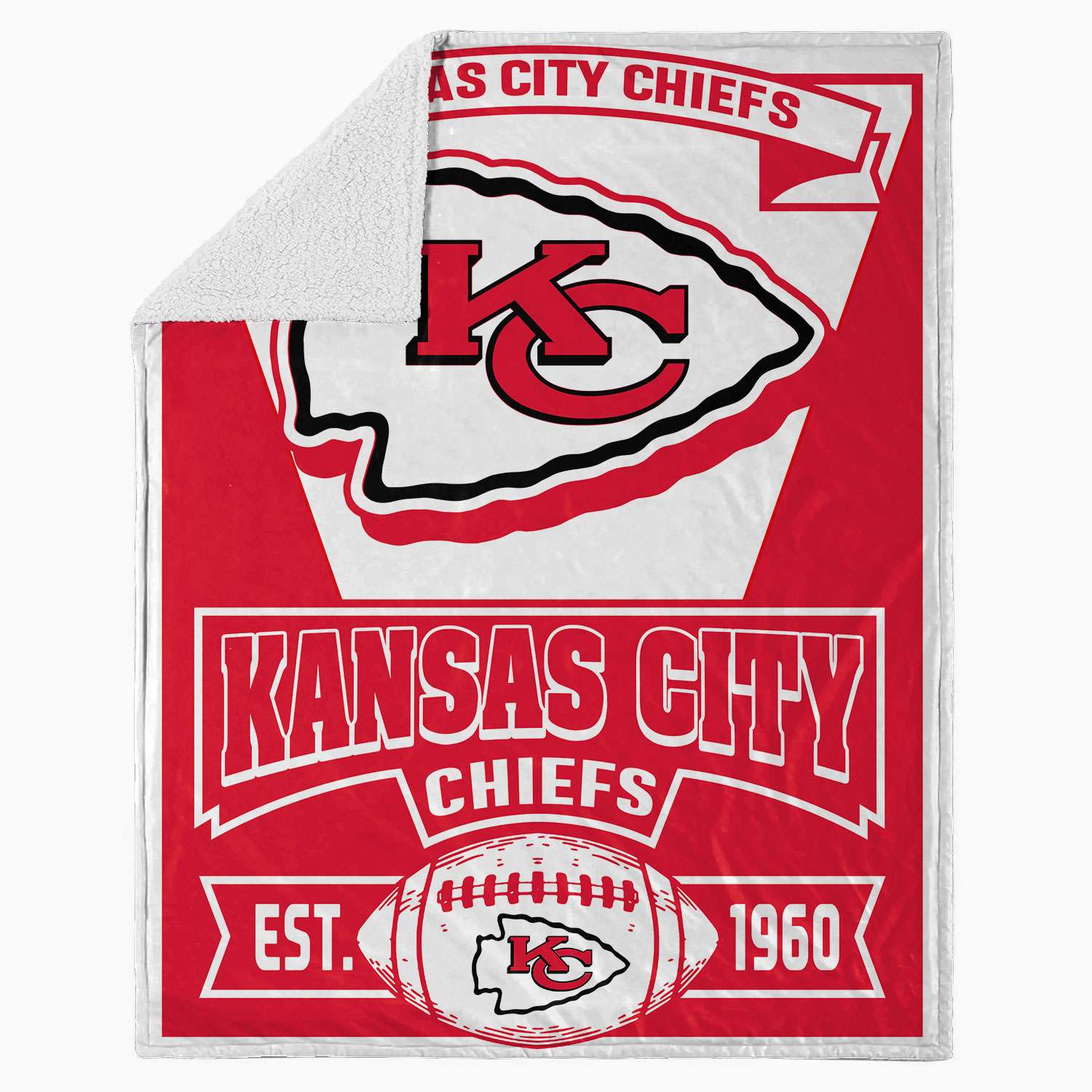 Northwest The Company NFL Polyester Sherpa Throw Blanket 50X60, Kansas City  Chiefs