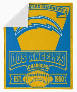 Mockup Blanket 4 BLK0318 Los Angeles Chargers Vintage The Duke Est Blanket