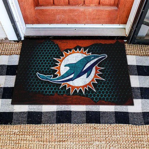 Mockup Doormat 1 DOOR020 Miami Dolphins Dornier Rug Doormat