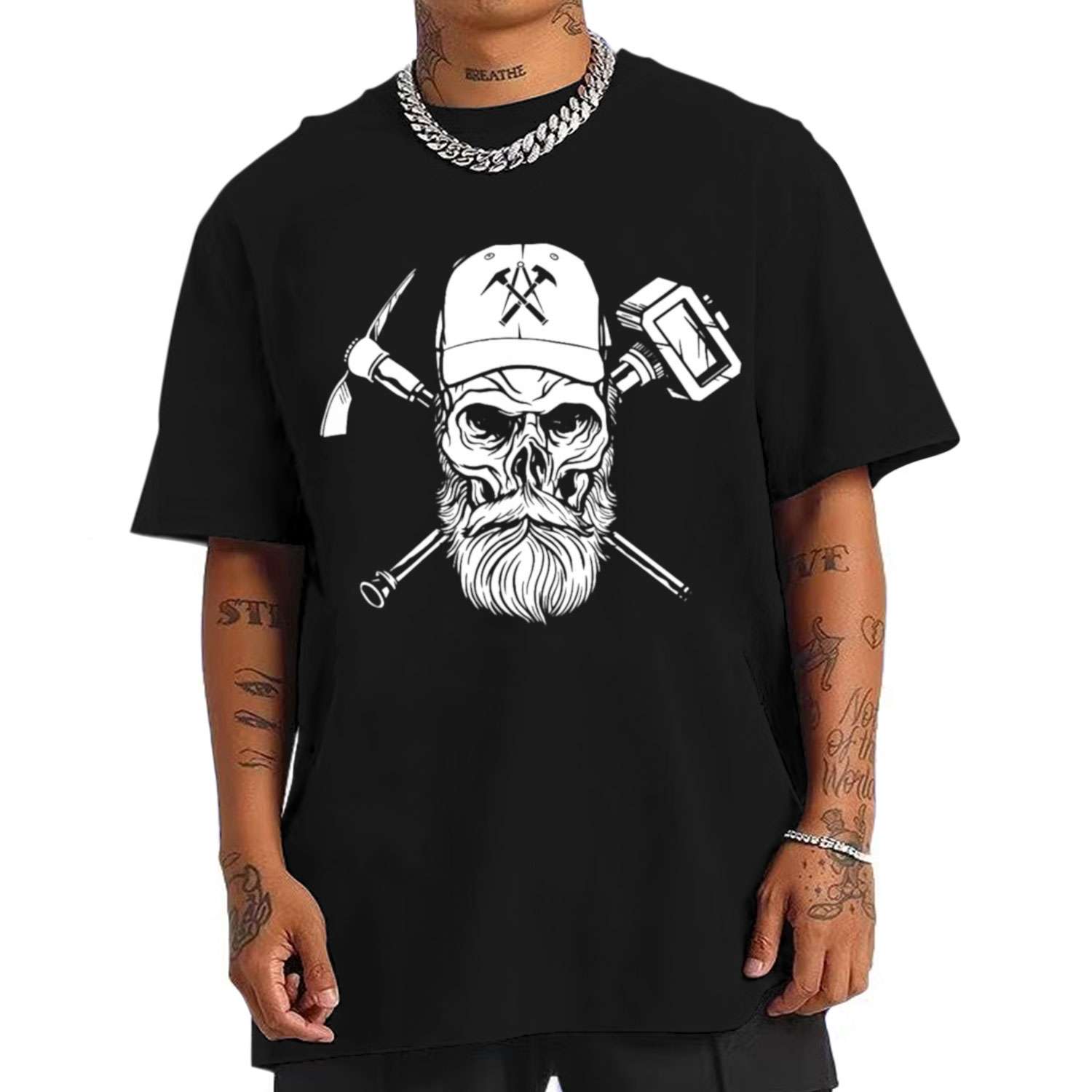 Skull With Beard And Hat T-shirt