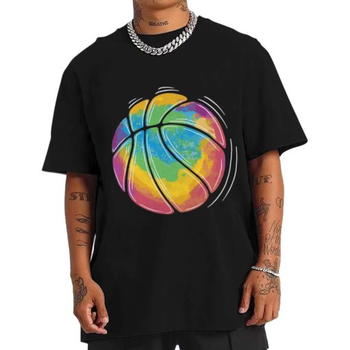 Mockup T Shirt 1 MEN BASK06 Basketball Ball Watercolor