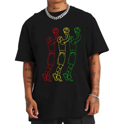 Mockup T Shirt 1 MEN BASK12 Basketball Player Line Art