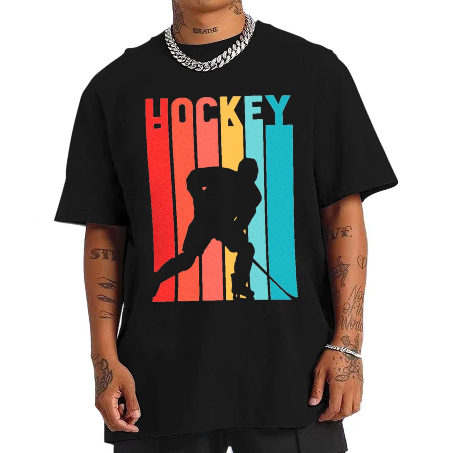 Colorful Hockey Player T-shirt