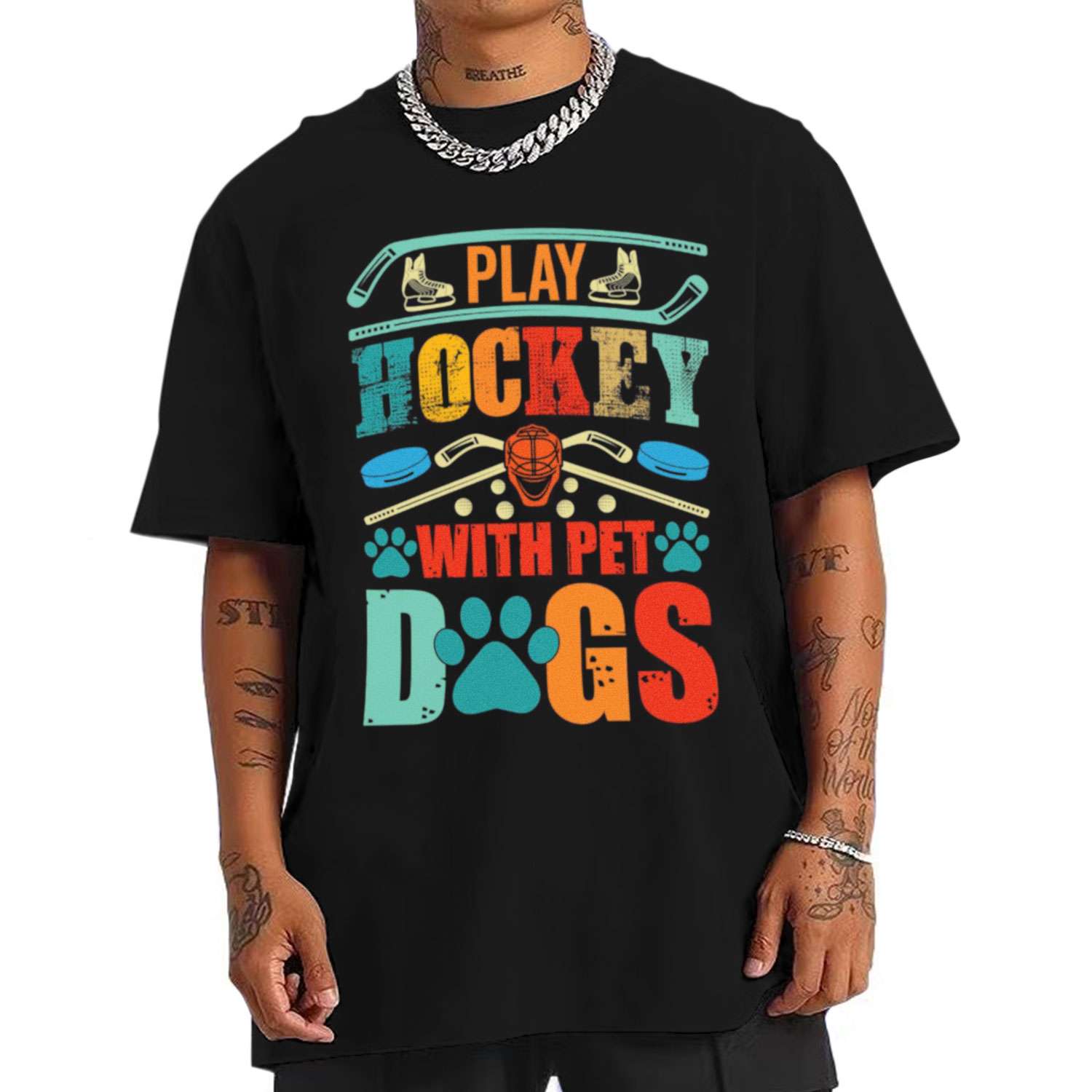 Play Hockey With Pet Dogs T-shirt