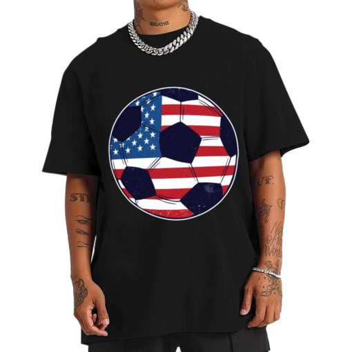 Mockup T Shirt 1 MEN SOCC11 USA Soccer Ball Quatar 2022