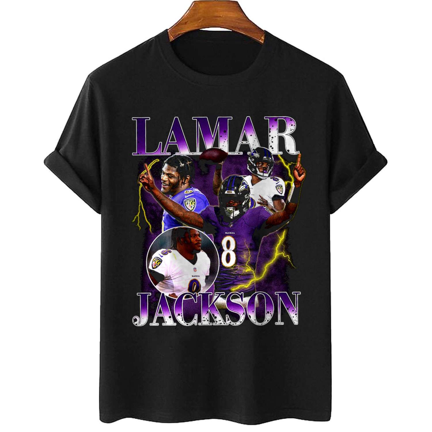Lamar Jackson Bootleg Style Baltimore Ravens T-shirt