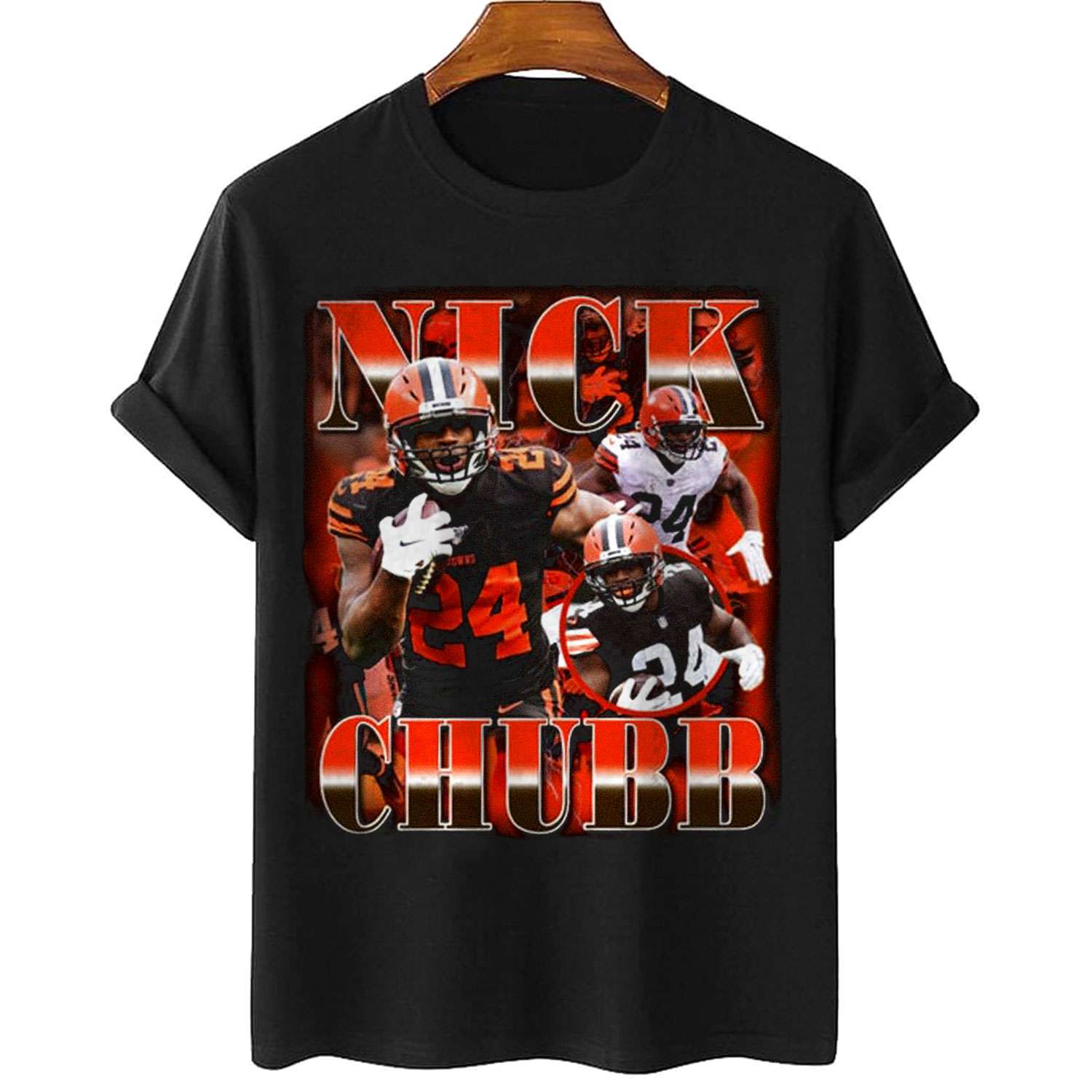 Nick Chubb 24 Cleveland Browns football retro poster shirt, hoodie