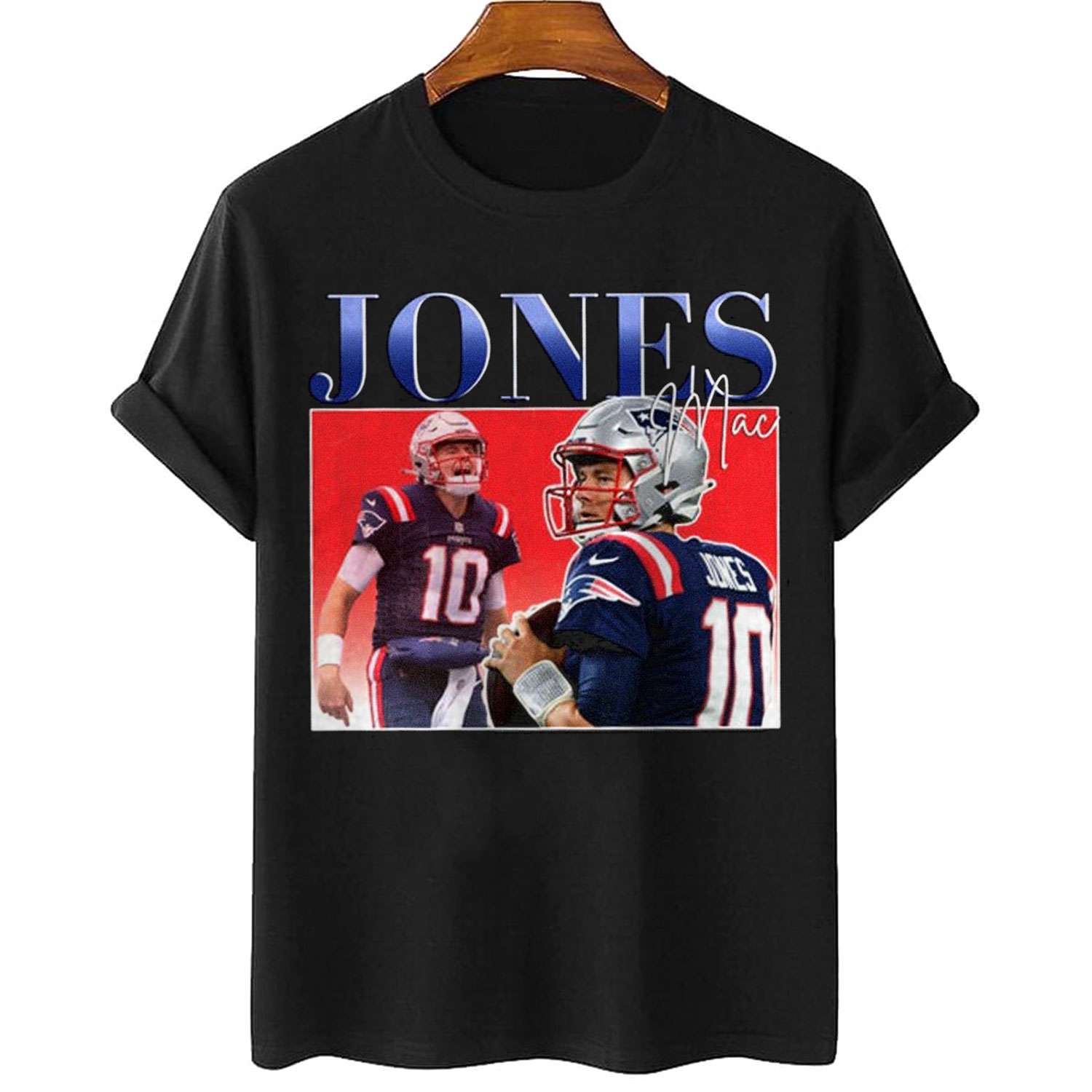 Mac Jones 10 New England Patriots football vintage poster shirt