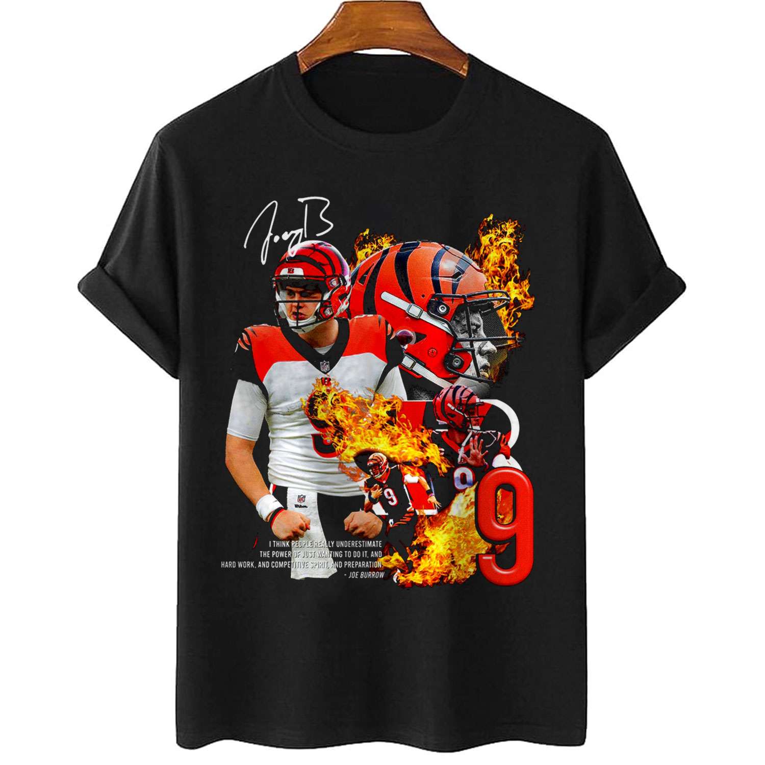 Joe Burrow 9 Cincinnati Bengals football vintage poster shirt, hoodie,  sweater, long sleeve and tank top