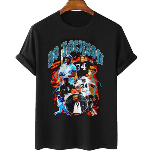 Mockup T Shirt 1 TSBN094 Bo Jackson Vintage Retro Style Las Vegas Raiders