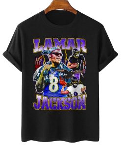 Mockup T Shirt 1 TSBN095 Lamar Jackson Vintage Retro Style Baltimore Ravens