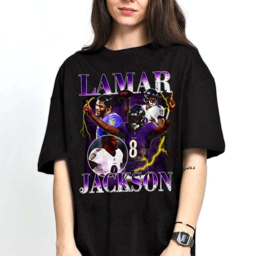 Mockup T Shirt 2 TSBN001 Lamar Jackson Bootleg Style Baltimore Ravens 3