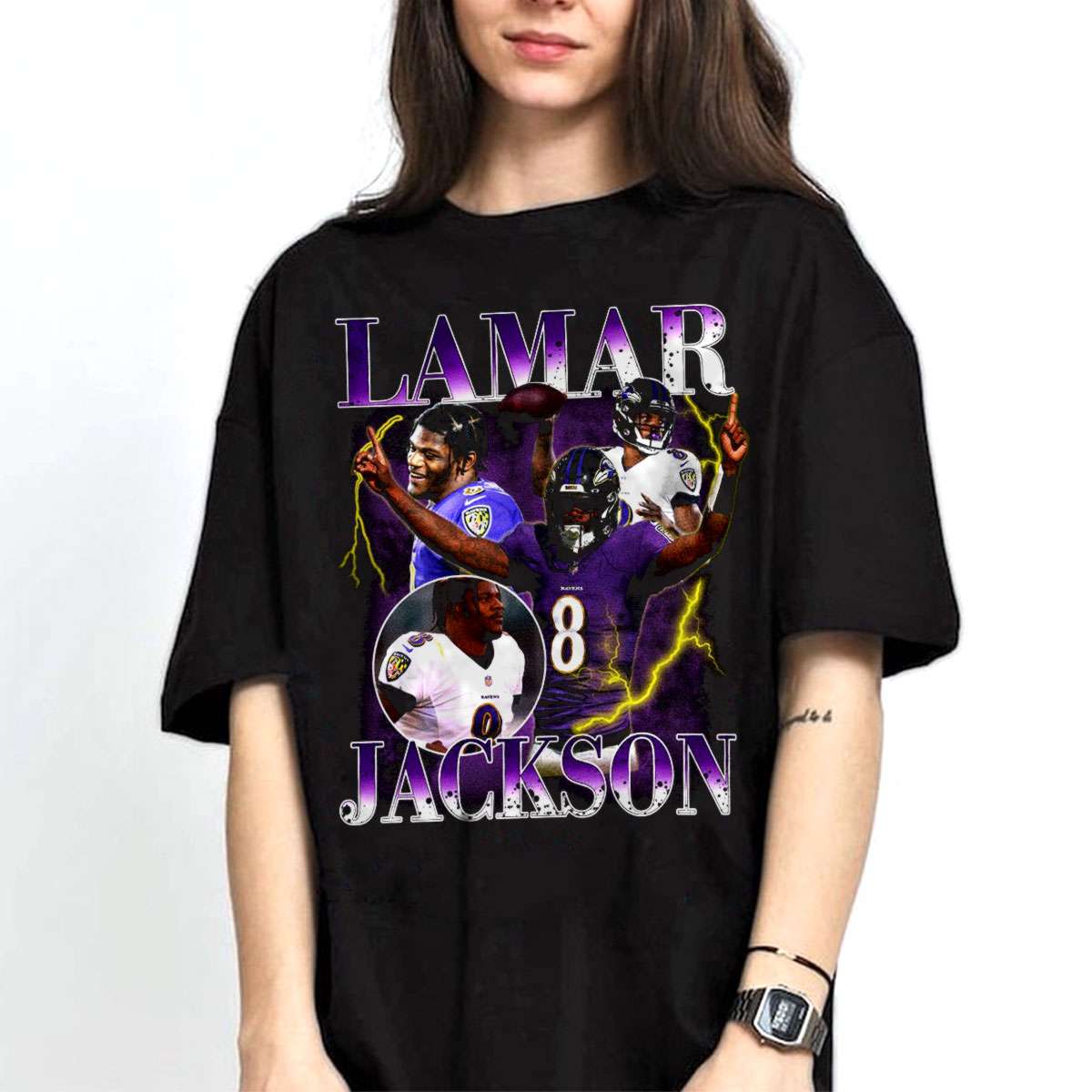 Lamar Jackson Bootleg Style Baltimore Ravens T-shirt