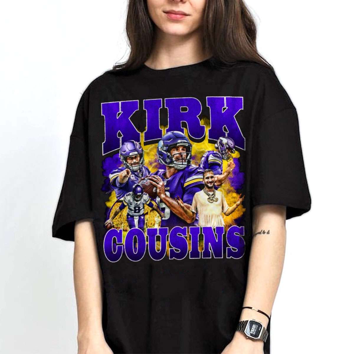 Kirk Cousins Captain Bootleg Style Minnesota Vikings T-shirt