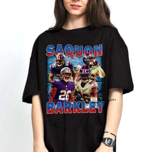 Mockup T Shirt 2 TSBN013 Saquon Barkley Bootleg Style New York Giants