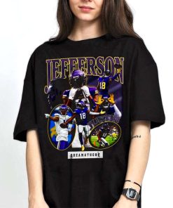 Mockup T Shirt 2 TSBN014 Justin Jefferson Bootleg Style Minnesota Vikings 1