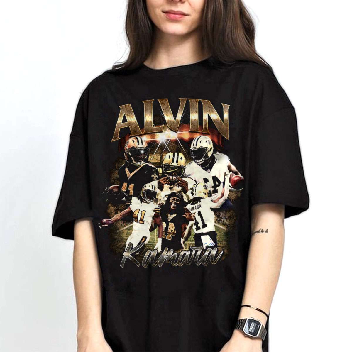 Alvin Kamara Bootleg Style New Orleans Saints T-shirt