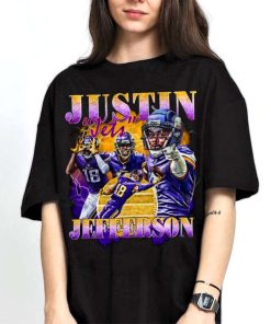 Mockup T Shirt 2 TSBN016 Justin Jefferson Bootleg Style Minnesota Vikings