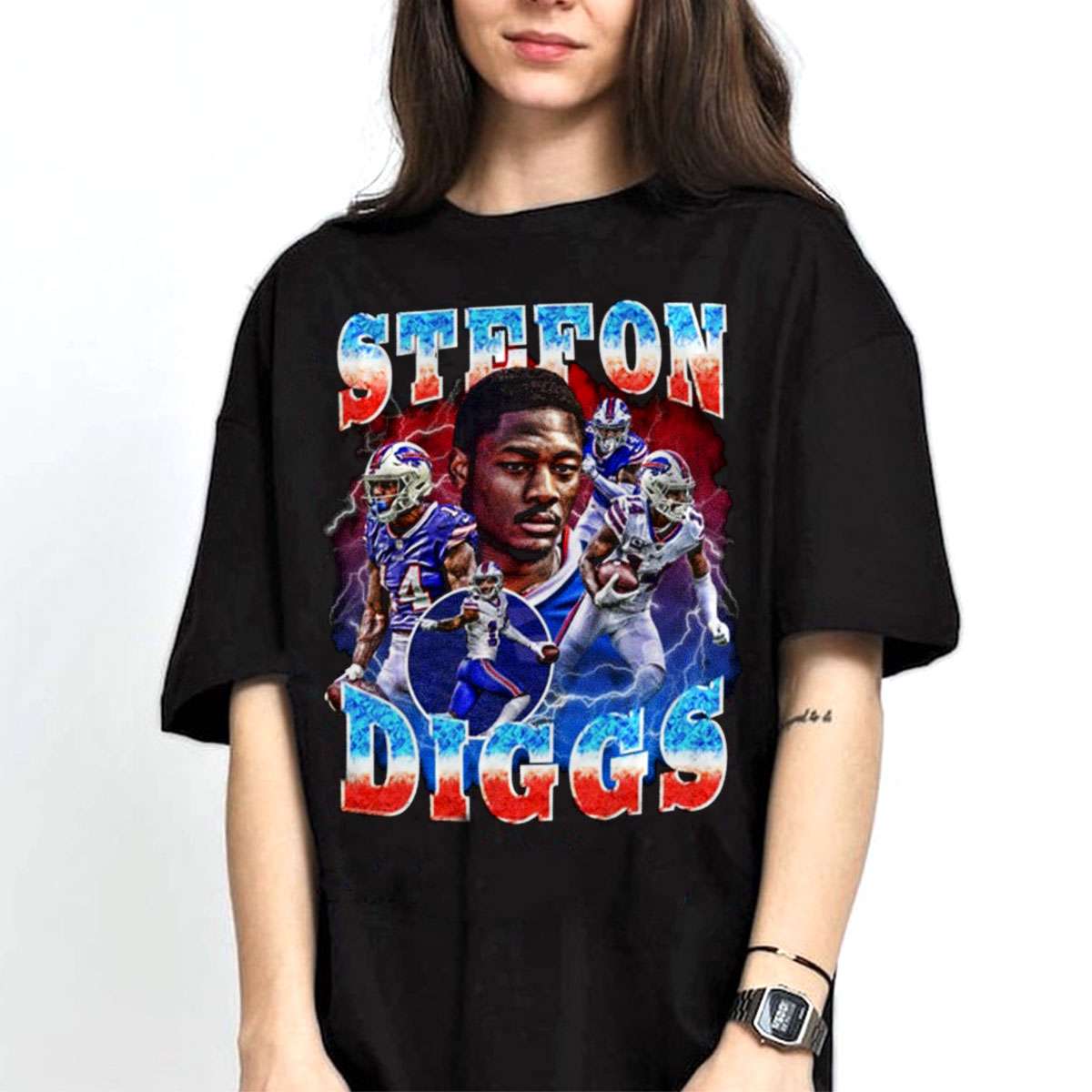 Stefon Diggs Shirt, Buffalo Football Men's Cotton T-Shirt