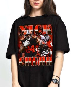 Mockup T Shirt 2 TSBN022 Nick Chubb Bootleg Style Cleveland Browns