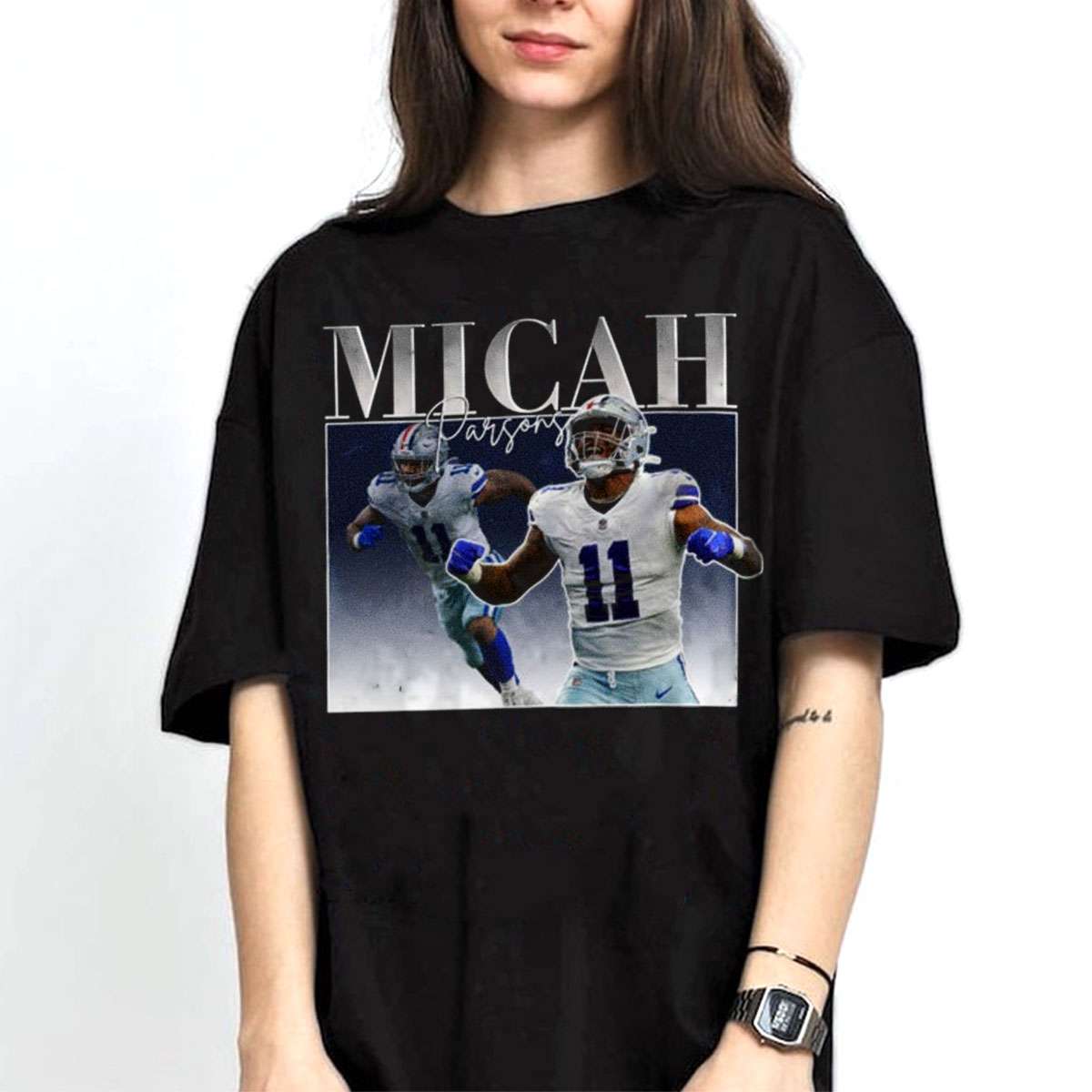 Official micah parsons navy dallas cowboys player graphic shirt