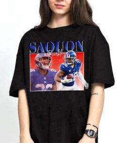 Mockup T Shirt 2 TSBN055 Saquon Barkley Bootleg Style New York Giants