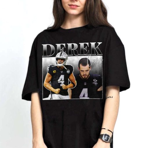 Mockup T Shirt 2 TSBN069 Derek Carr Vintage Style Las Vegas Raiders
