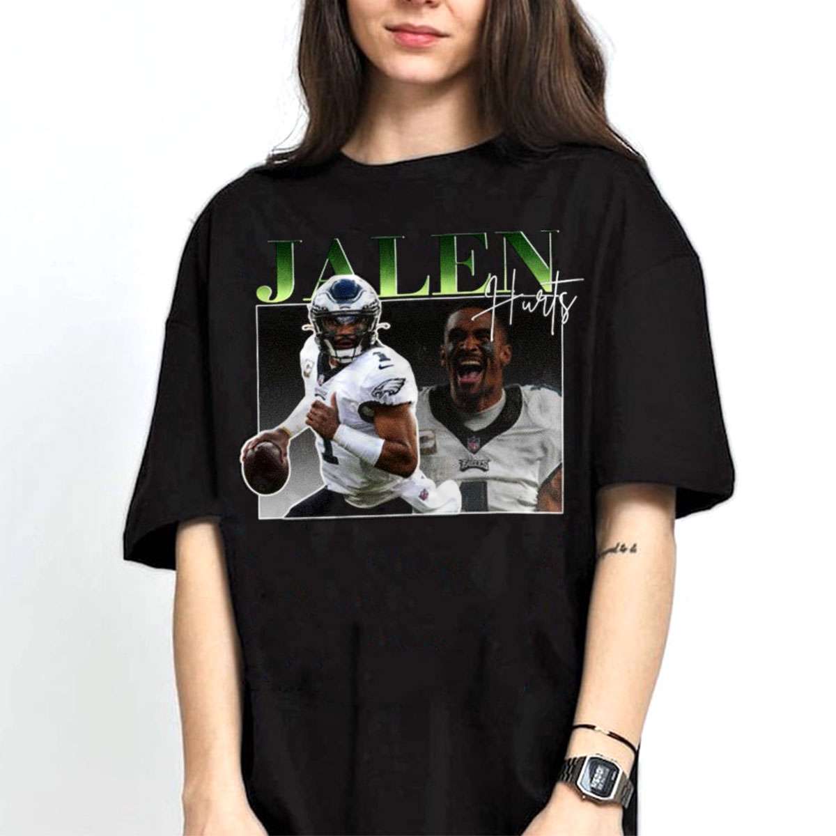 Mens Philadelphia Eagles Road Name & Number T-Shirt - Jalen Hurts